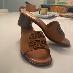 Tory Burch tan slides size 9. Excellent condition.